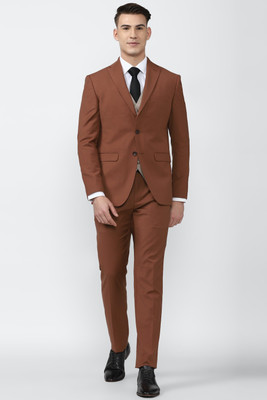 PETER ENGLAND Single Breasted - 2 button Solid Men Suit