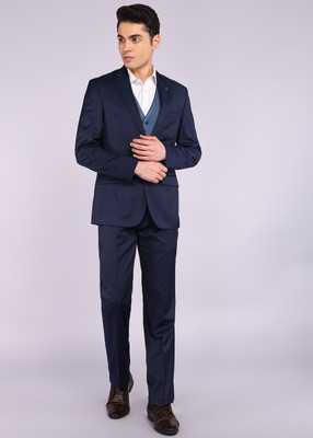 Raymond 3PC SB2BTN NTCH LPL WID WC PIPNG-CONT FT Solid Men Suit