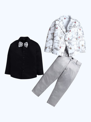 Fourfolds 3 Piece Abstract Printed Boys Suit