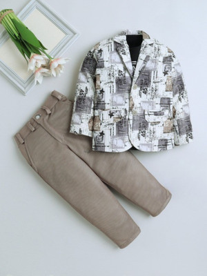 Fourfolds 3-Piece Printed Boys Suit