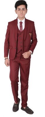 Feellasto Single Breasted Solid Boys Suit