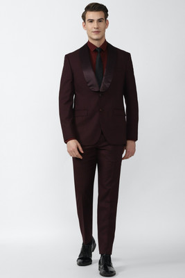 VAN HEUSEN Single Breasted - 2 button Solid Men Suit