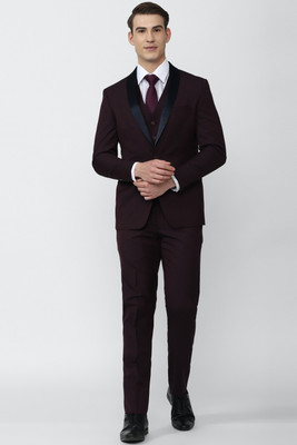 PETER ENGLAND Single Breasted - 2 button Solid Men Suit
