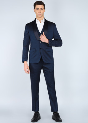 PARK AVENUE SB2 S.S DETATCHABLE SHAWL 3PC REV W/C. Self Design Men Suit