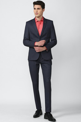 PETER ENGLAND Single Breasted - 2 button Self Design Men Suit