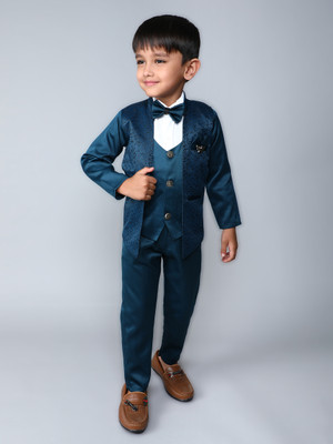 Fourfolds 3-Piece Printed Boys Suit