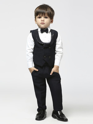 PROVOGUE 3 PCS SUIT SET Self Design Baby Boys Suit