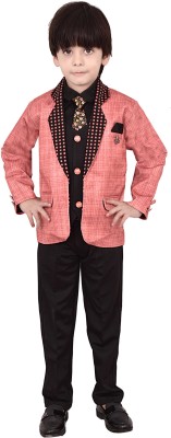 Arshia Fashions 3 piece suit Self Design Boys Suit
