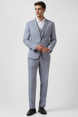 VAN HEUSEN Single Breasted - 2 button Checkered Men Suit