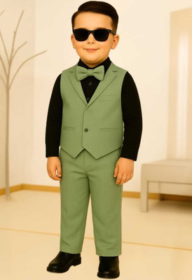 Paryushnam WAISTCOAT, SHIRT AND PANT Solid Boys Suit