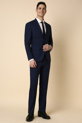 Allen Solly Single Breasted - 2 button Checkered Men Suit