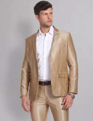 AD by Arvind Single breasted with two-button closure Solid Men Suit