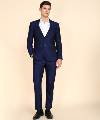 Raymond 2PC SB2 BUTTON NOTCH LAPEL -CONT FT Self Design Men Suit