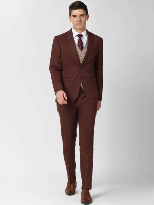 PETER ENGLAND 3 Piece Suit Textured Men Suit