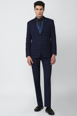 VAN HEUSEN Single Breasted - 2 button Checkered Men Suit