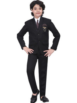 BT DEZINES Coat Pant Suit Set Solid Boys Suit
