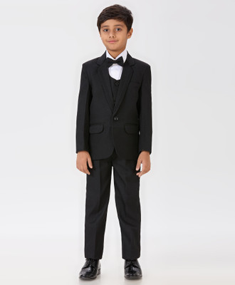 Yk Boys Festive & Party Blazer, Shirt and Trouser Set(Black Pack of 5)