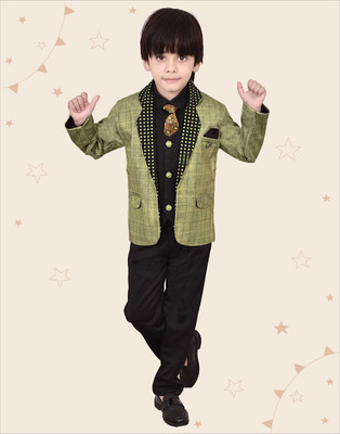 Kidotsav Coat Suit Set Checkered Boys Suit