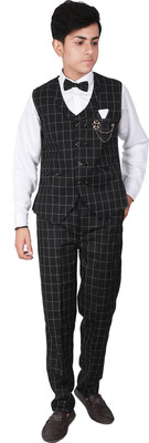 Qtsy Three Piece suits For boys Checkered Boys Suit