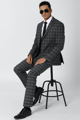 VAN HEUSEN Single Breasted Checkered Men Suit