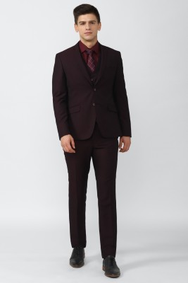 VAN HEUSEN Single Breasted - 2 button Solid Men Suit