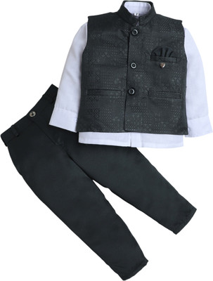 HouseOfCommon 3 Piece Jacquard Geometric Diamonds Boys Suit
