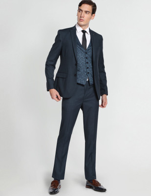 ARROW Reversible Waistcoat Patterned Three Piece Suit Self Design Men Suit