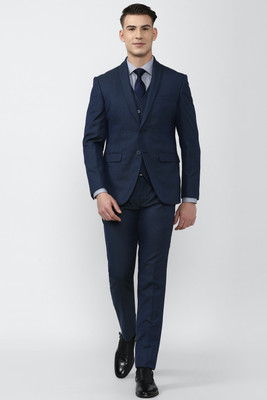 PETER ENGLAND Single Breasted - 2 button Solid Men Suit