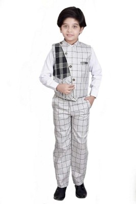 JOLEY POLEY Shirt, Trouser & Waistcoat Checkered Boys Suit