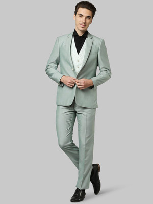 Raymond 3PC SB 2BTN NTCH LPL WID CORD W/C -CONT Self Design Men Suit