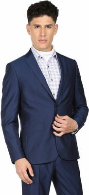 ARROW Men Navy Tailored Regular Fit Two Piece Suit Self Design Men Suit