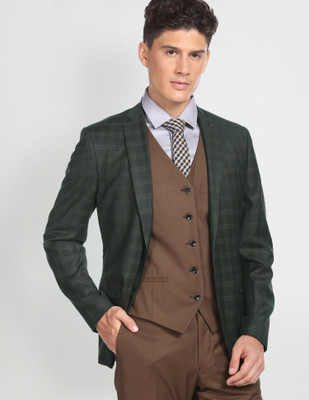 ARROW Tartan Check Reversible Waistcoat Four Piece Suit Checkered Men Suit