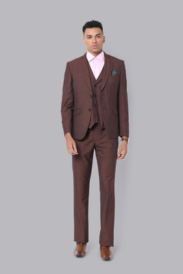 VAN HEUSEN Single Breasted - 2 button Solid Men Suit