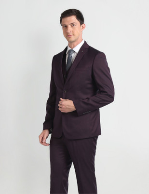 ARROW Self Design Self Design Men Suit