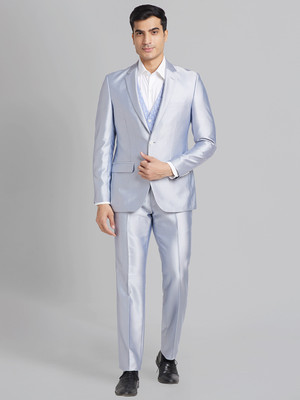 Raymond 3PC SB2BTN NTCH LPL WID WC - CONT FIT Self Design Men Suit