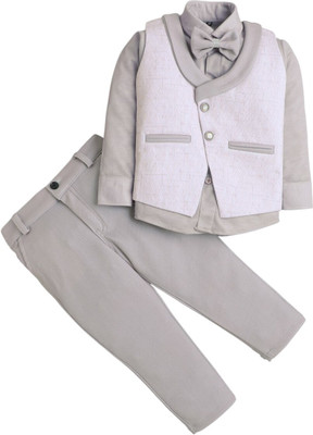 Fourfolds 3 Piece Geometric Solid Boys Suit