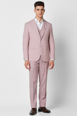 VAN HEUSEN Single Breasted - 2 button Checkered Men Suit
