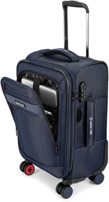 NASHER MILES Berlin Expander Soft-Sided Polyester 20 Inch Lightweight Travel Trolley Bag Expandable  Cabin Suitcase 8 Wheels - 20 inch