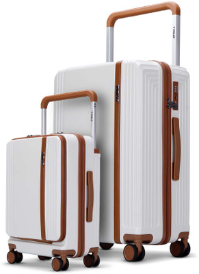 Timus Starlite Premium Wide Handle Polycarbonate Trolley Bag Combo 58,78cm | TSA Lock Cabin & Check-in Set 8 Wheels - 28 inch