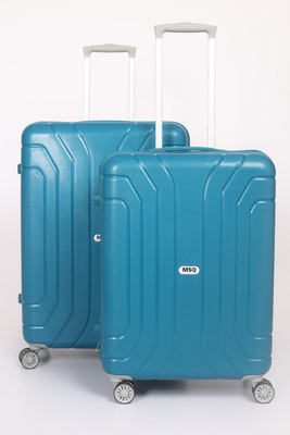MSQ Textured Hard-Side Combo 20-24 Inch Check-in Suitcase 4 Wheels - 24 inch