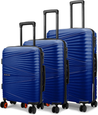 NASHER MILES Mumbai Hard-Sided Polypropylene Shell 55, 65 & 75cm Trolley Bags for Travel Cabin & Check-in Set 8 Wheels - 28 inch