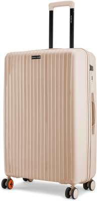 NASHER MILES Pondicherry Hardside Polypropylene Peach Trolley Check-in Suitcase 8 Wheels - 28 inch