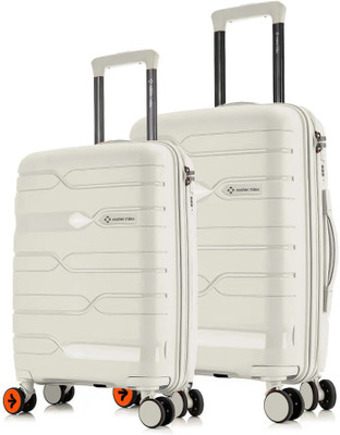 NASHER MILES Paris Hard-sided Luggage Set of 2 (Small 55cm | Medium 66) Cabin & Check-in Set 8 Wheels - 24 inch