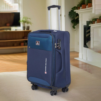SWISS MILITARY Platinum Soft Trolley Luggage Bag Check-in Suitcase 8 Wheels - 28 inch