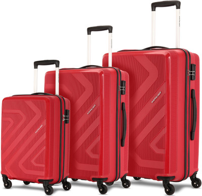 Kamiliant by American Tourister KAM KIZA SP Set of 3 (Small 55 cm | Medium 67.5 cm | Large 78 cm) -RUBY RD Cabin & Check-in Set 4 Wheels - 32 inch