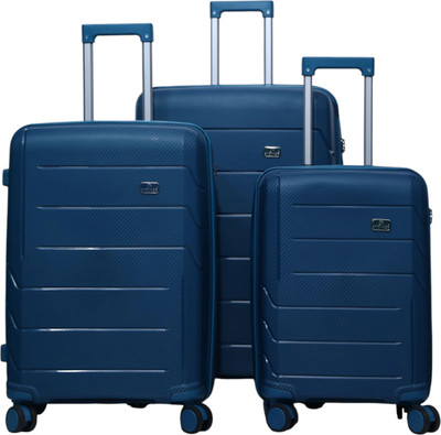 STONNOR (55, 65 & 75 cm), Unbreakable Polypropylene 8 Wheel Spinners Cabin & Check-in Set 8 Wheels - 28 inch