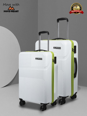 MOVE-MEANT Number Lock Poly Carbonate Cabin 55 Cm & Medium 66 Cm Suitcase Cabin & Check-in Set 8 Wheels - 24 inch