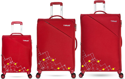Timus Flash Plus Stylish Cabin & Check In Trolley Luggage Combo Set 3–58cm,68cm,78cm Expandable  Cabin & Check-in Set 8 Wheels - 30 inch