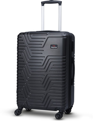 WAYWISE Smart Hard Polycarbonate Trolley Bag With Attached Weighing Scale handle Check-in Suitcase 8 Wheels - 24 inch