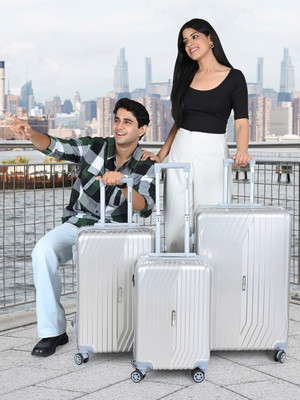 Red Tape Rose Gold 8 Wheels Trolley Bag Set of 3 (Large + Medium + Cabin) Cabin & Check-in Set 8 Wheels - 28 Inch